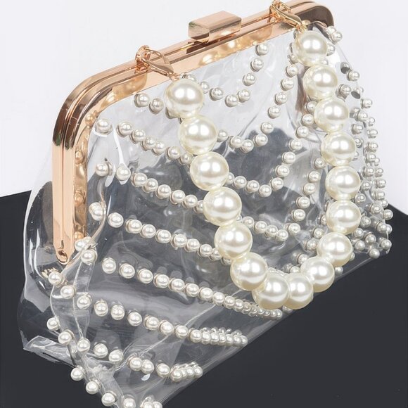 Stone Studded Transparent Clutch - Picture 7 of 7